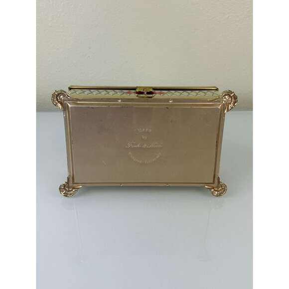 Fricke & Nacke Metal Tin Coin Trinket Box Western Germany Red Gold Tone Vintage - Picture 14 of 15